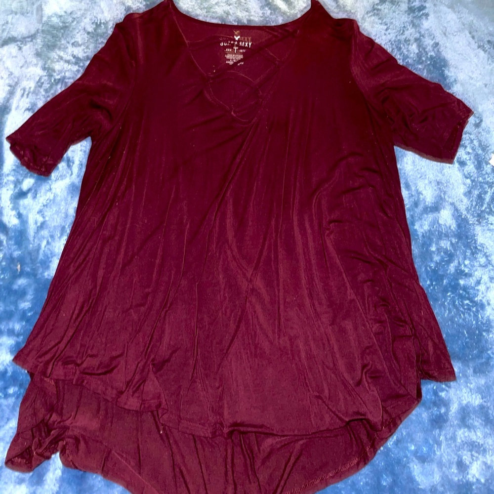 Maroon top